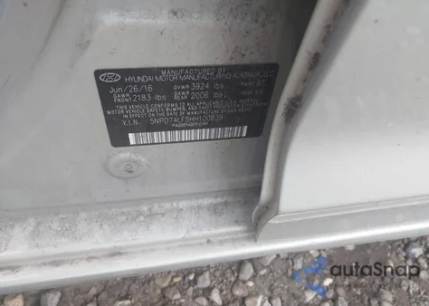 2017 Hyundai Elantra Se z USA, uszkodzony, nr VIN 5NPD74LF5HH100839